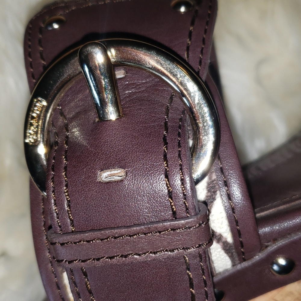 Coach Platform Wedge Open Toe Slide Sandals Brown Tan 6 - Picture 8 of 10